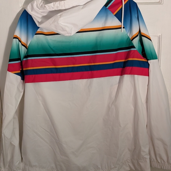 Fila Sports Windbreaker Jacket Retro 90's Y2K Style Colorful Hoodie Full Zip XL - Picture 10 of 14